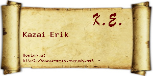 Kazai Erik névjegykártya
